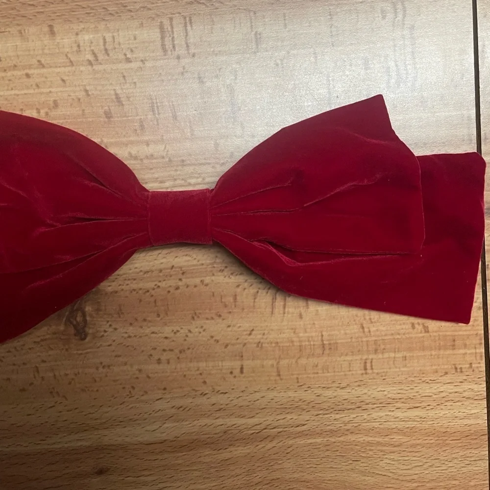 Oversized Red Velvet Bow French Barrette Hair Clip